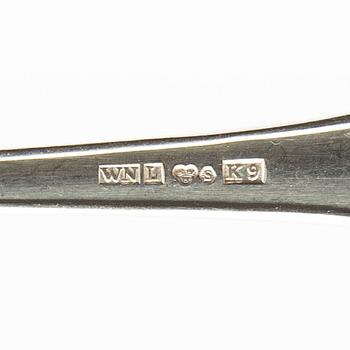 Coffee and mocha spoons, 19 pcs, silver.