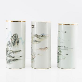 A set of three Chinese vases, 20th century.