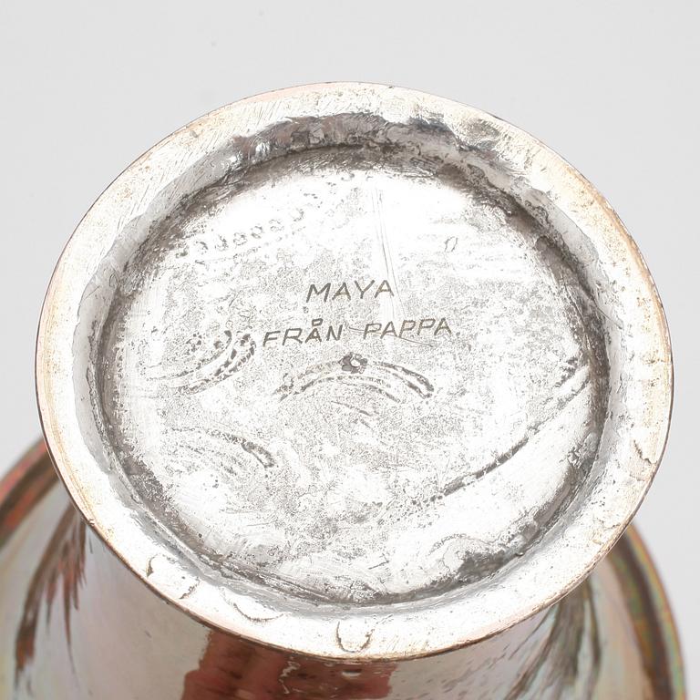 BÄGARE, silver, ej stämplad, sannolikt 1700-tal. Vikt ca 175 gram.