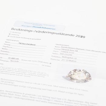 Solitaire ring in 950 platinum with a round brilliant-cut diamond, GIA certified, Van Bruun.