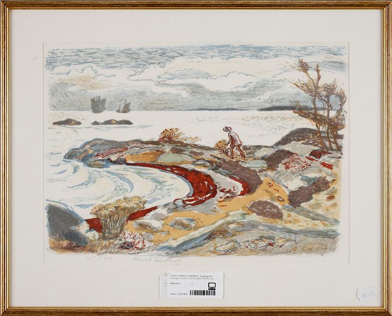 HARALD LINDBERG, färglitografier, 2 st, sign. o numr. 210/310 samt 179/310.
