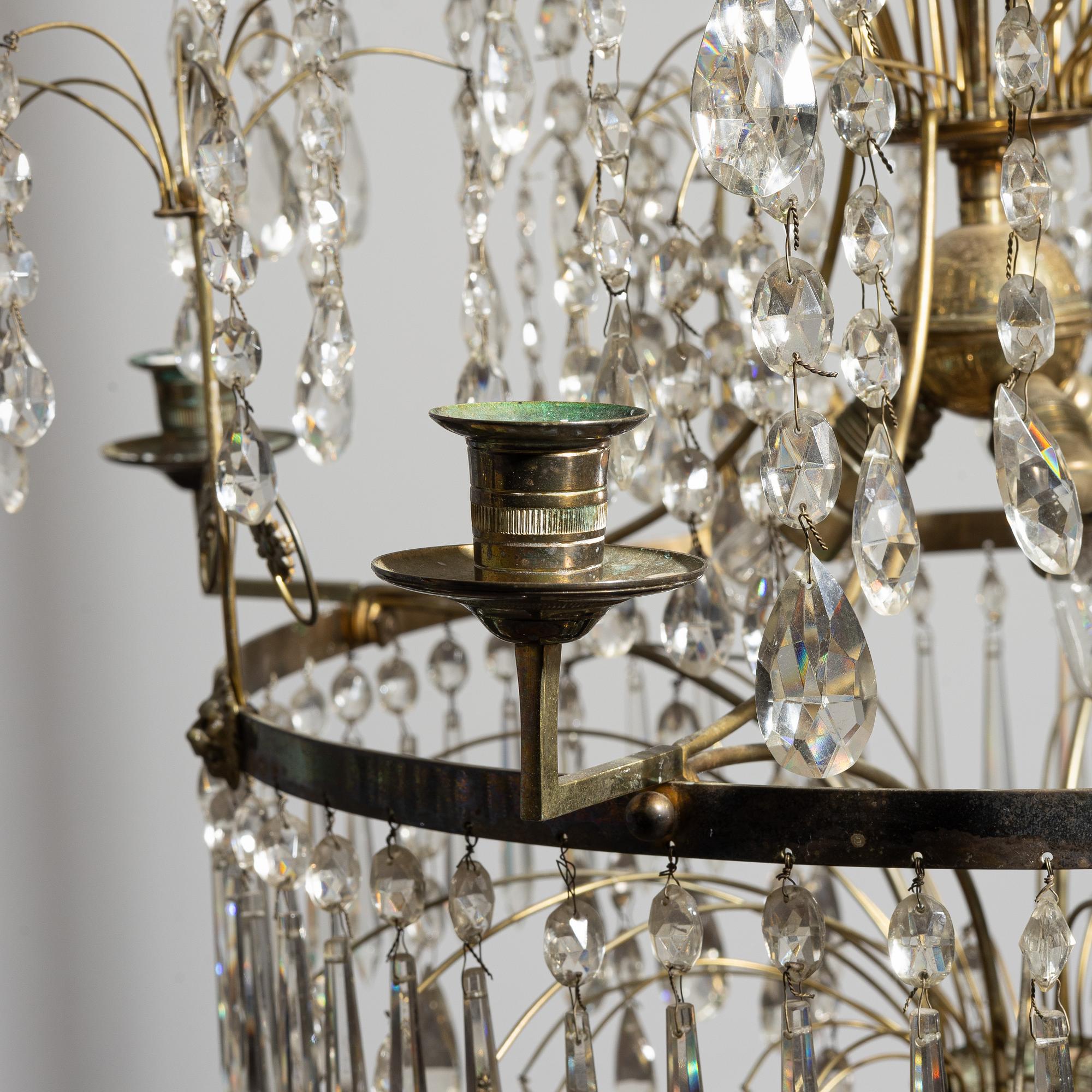A Gustavian style chandelier, first half of the 20th Century.