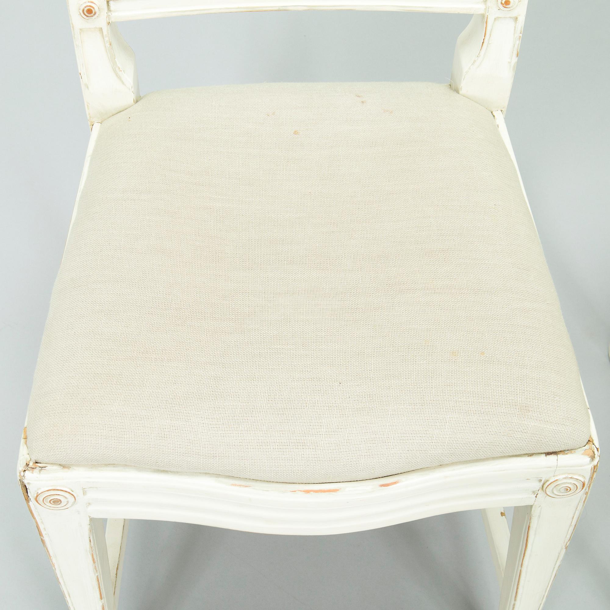 Stolar, 6 st, gustavianska, stockholmsarbete, sent 1700-tal.