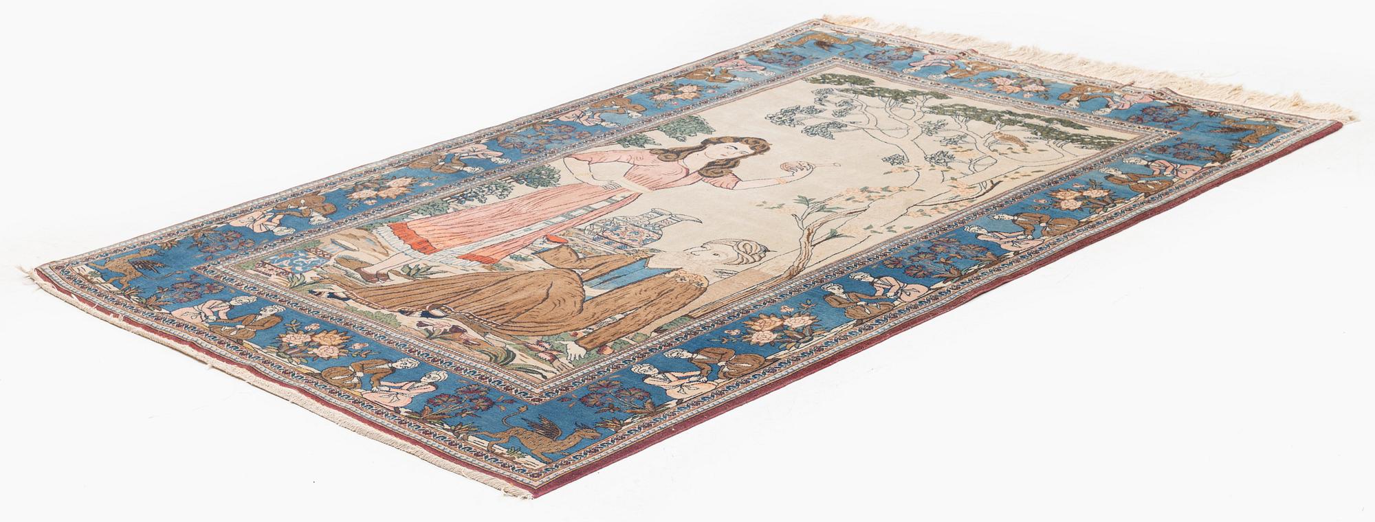 A signed Kashan 'Dabir' rug, c. 211 x 138 cm.