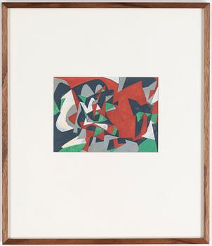 PER ERIK BÖKLIN, gouache och blyerts. Signerad och daterad -57 a tergo.