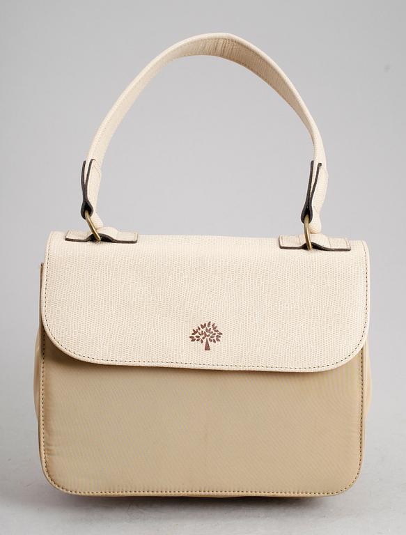 HANDVÄSKA, Mulberry, textil och läder.