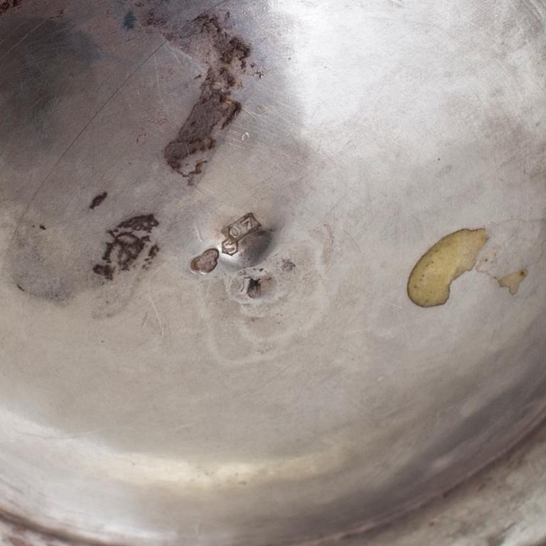 KAFFESERVIS, 3 delar, okänd mästare, Sverige 1916, silver.