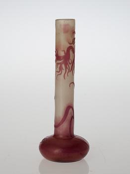 An Emile Gallé Art Nouveau cameo glass vase, Nancy, France.