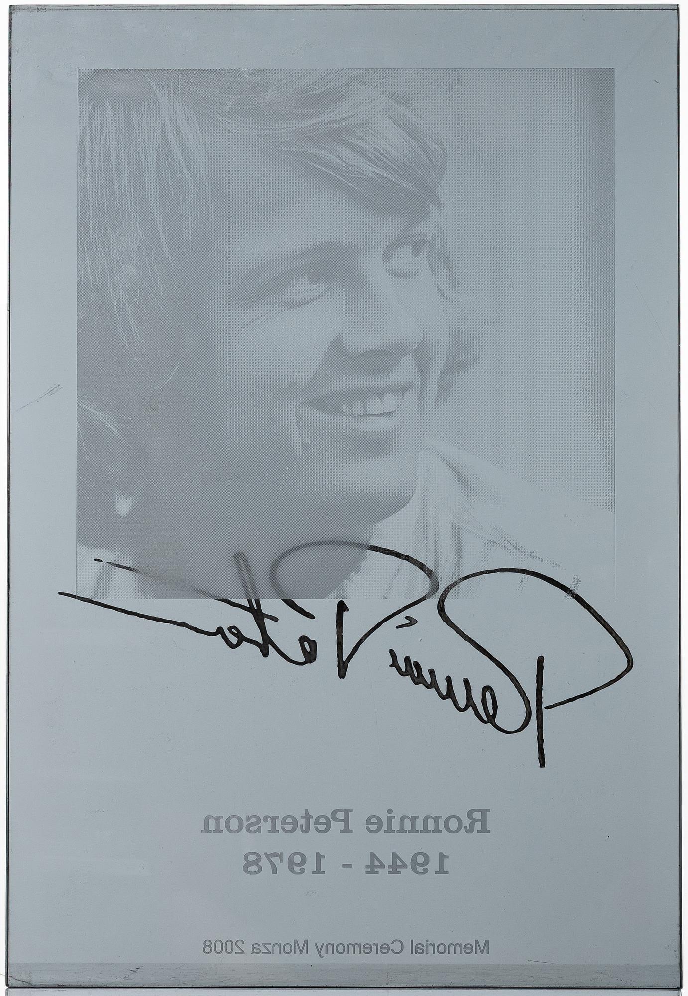 Ronnie Peterson, commemorative plaque from Monza 2008.