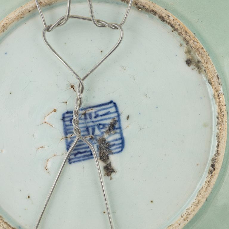 Tallrikar, 5 st, snarlika, Kanton, Kina, sent 1800-tal.