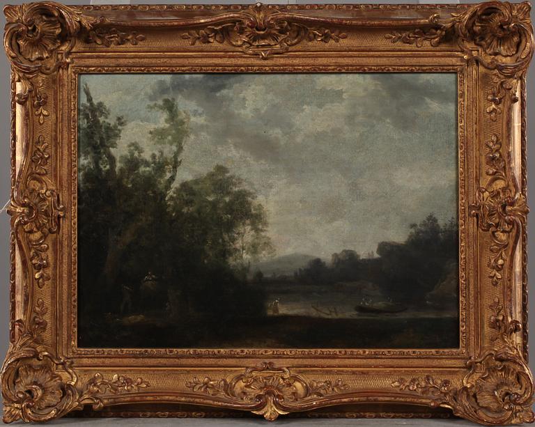 OKÄND KONSTNÄR, 2 st oljemålningar på duk, Jean Pillements art, 1800-talets början.