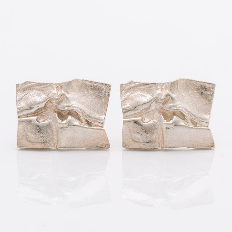 LAPPONIA BJÖRN WECKSTRÖM, 1 pair cufflinks, sterling silver approx 3 x 2 cm, Finland 1969.