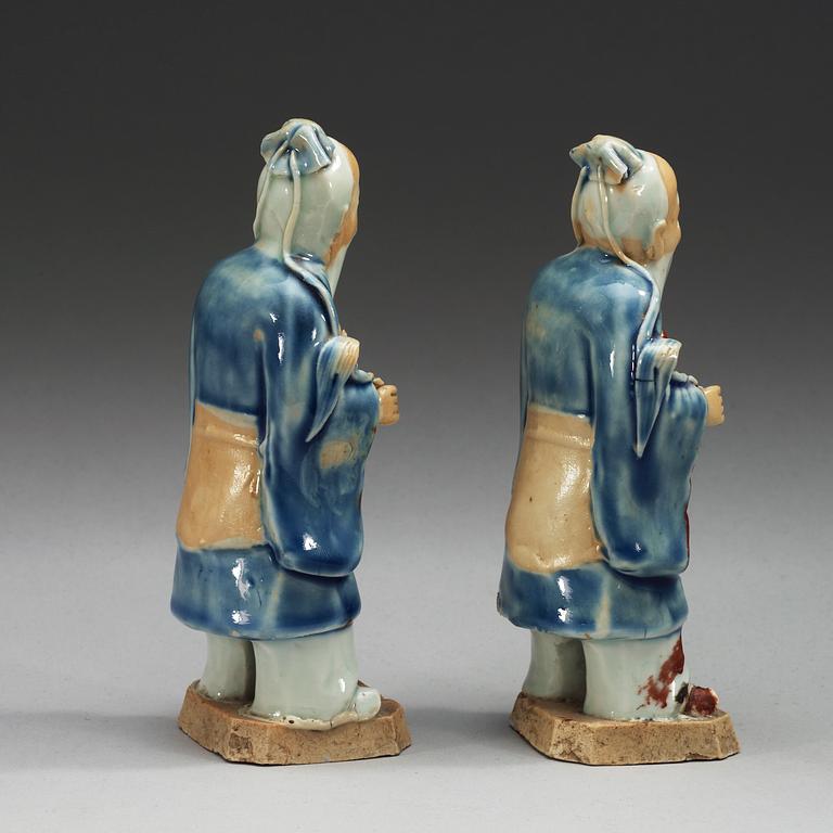 A pair of figures of sholaou, Qing dynasty, 18th Century.