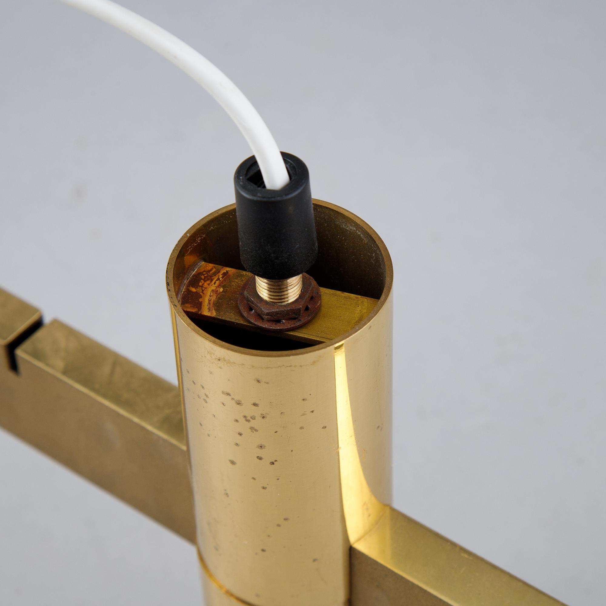 Hans-Agne Jakobsson, four brass ceiling lamps, Markaryd.