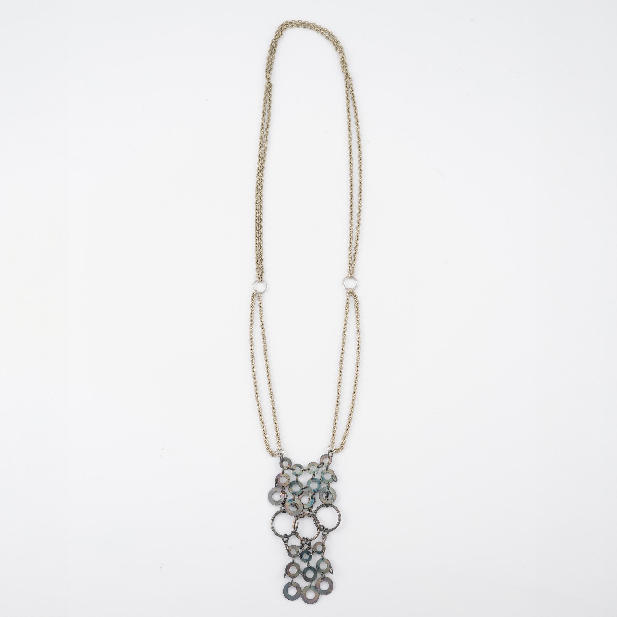 Siv Lagerström, two necklaces white metal.