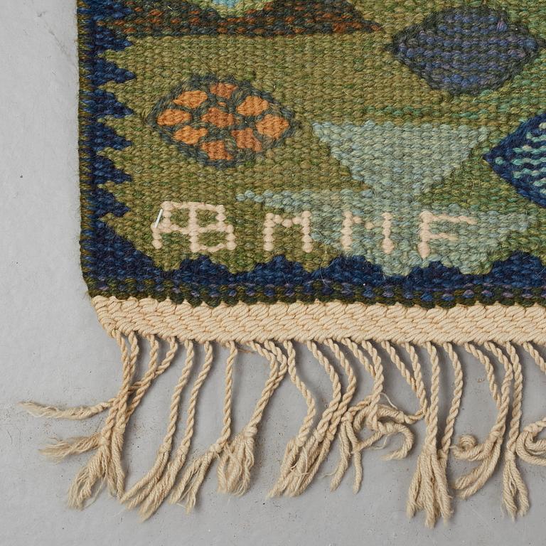 Barbro Nilsson, MATTO, "Tånga, grön", flat weave, ca 246,5 x 170 cm, signed AB MMF BN.