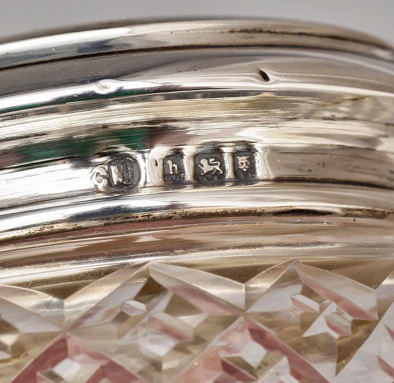 PARTI SILVER, 8 delar, sterling, bla Birmingham, England, 1884. Tot vikt ca 155 g.