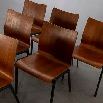A SET OF SIX CHAIRS MID 20TH CENTURY.