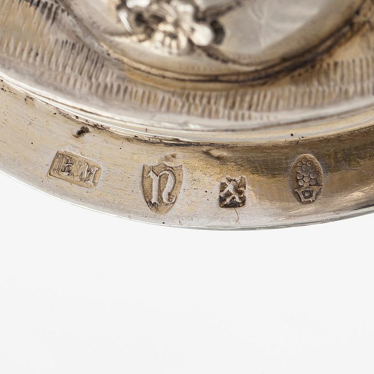 An early 20th-century parcel-gilt silver standing cup, maker's mark presumably Ludwig Neresheimer & Co, Hanau, Germany.