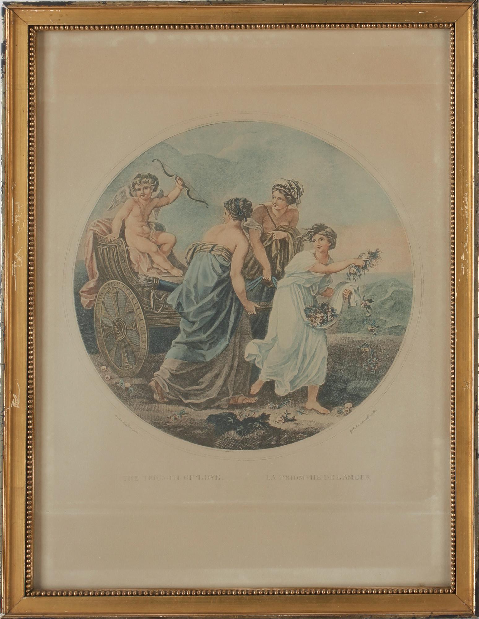 GRAVYRER, 4st, bland annat efter Angelica Kauffmann, 1800-tal.