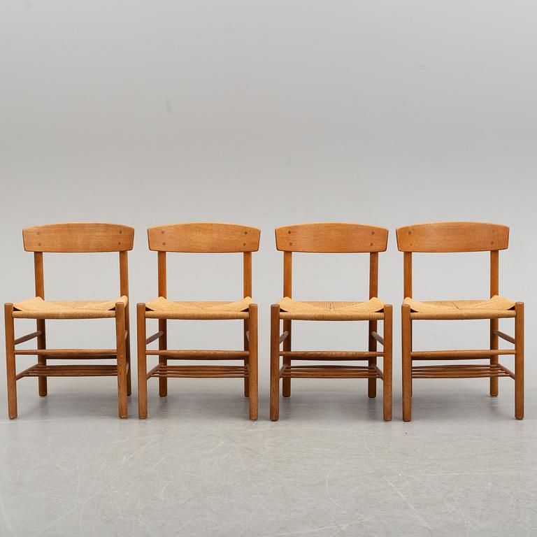 Four second half of the 20th century model 'J-39' chairs by Børge Mogensen, FDB Möbler, Denmark.