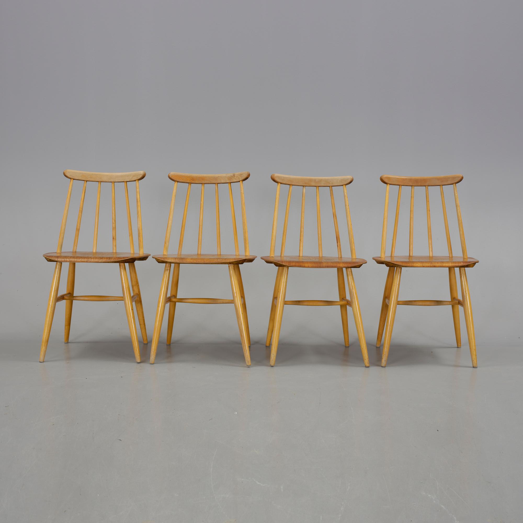 STOLAR, 4 stycken, "Fanett", Ilmari Tapiovaara, 1900-talets andra hälft.