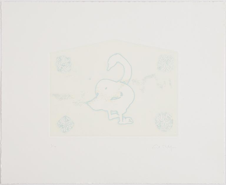 Ernst Billgren, "The end of all animals", portfolio bestående av 12 etsningar, signerad och numrerad 3/40.