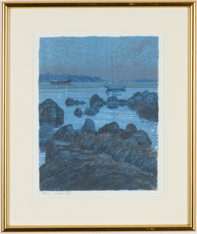 Roland Svensson, lithograph in colors, signed and numbered 45/300.