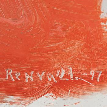 Fredrik Renvall, acrylic on plexi glass, signed and dated -97.
