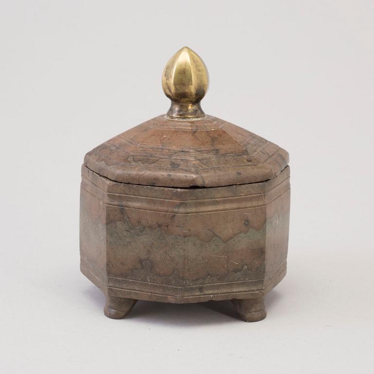 An 19th century stone butter box.