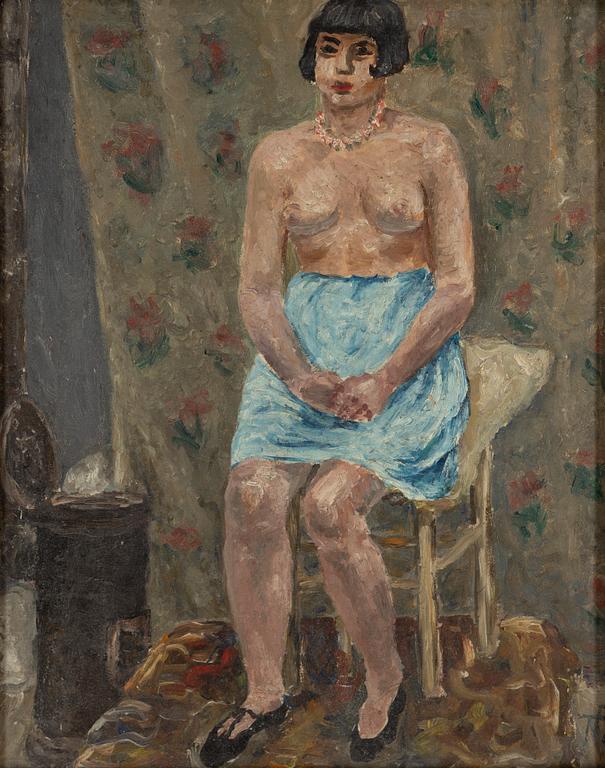 Tove Friis-Hjorth, olja på pannå, signerad.