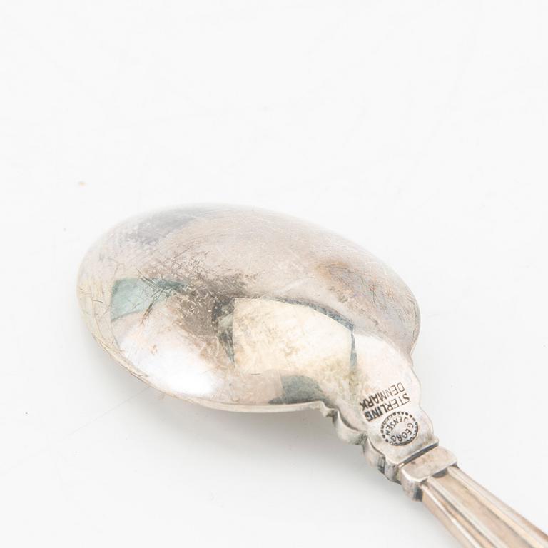Johan Rodhe for Georg Jensen coffee spoons 12 pcs "Konge/Acorn" sterling silver Denmark, weight 144 grams.