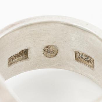 Anders Högberg, ring, sterling silver, with blue stone, Gothenburg 1977.