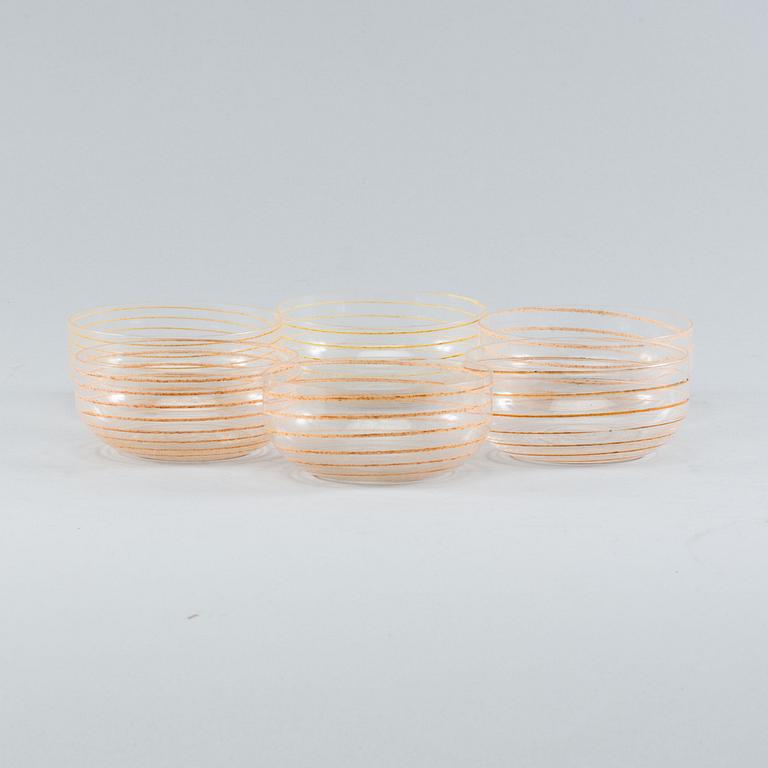 Six 1970's Cenedese, Murano glass bowls.