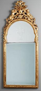 428. A late baroque style mirror, 19th/20th cent.