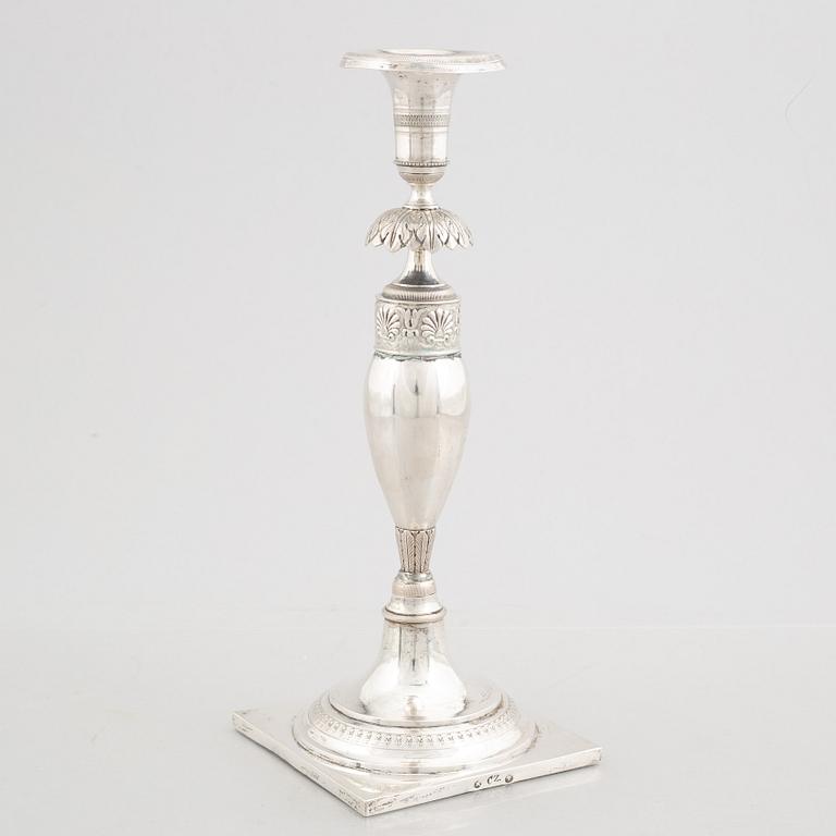 Ljusstake, silver, Berlin 1820-1850.