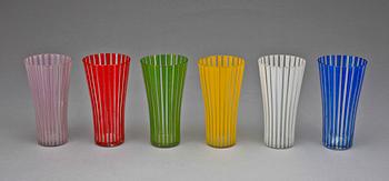 GLAS, 6 st, "Strikt" Bengt Orup, Johansfors, 1900-talets andra hälft.