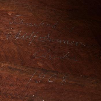 GUSTAV FJAESTAD, bord, tillverkat av Adolf Swanson, Arvika 1908, jugend.