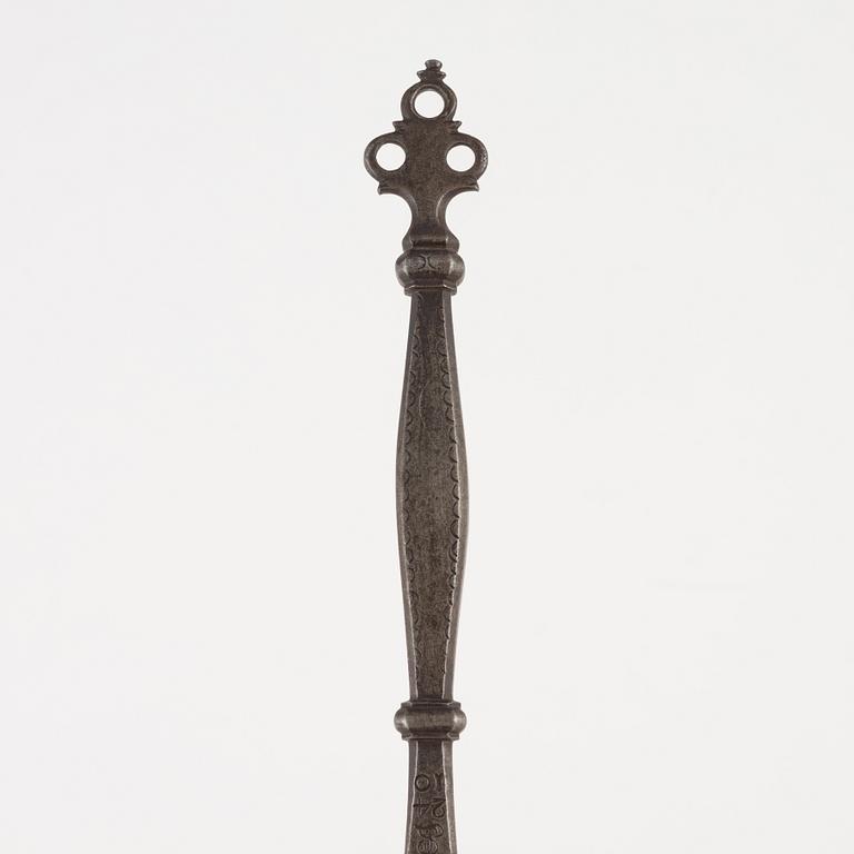 Iron cubit measure, dated 1720.