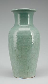 VAS, porslin, celadon, Kina, sen Qing-dynastin, sent 1800-tal.