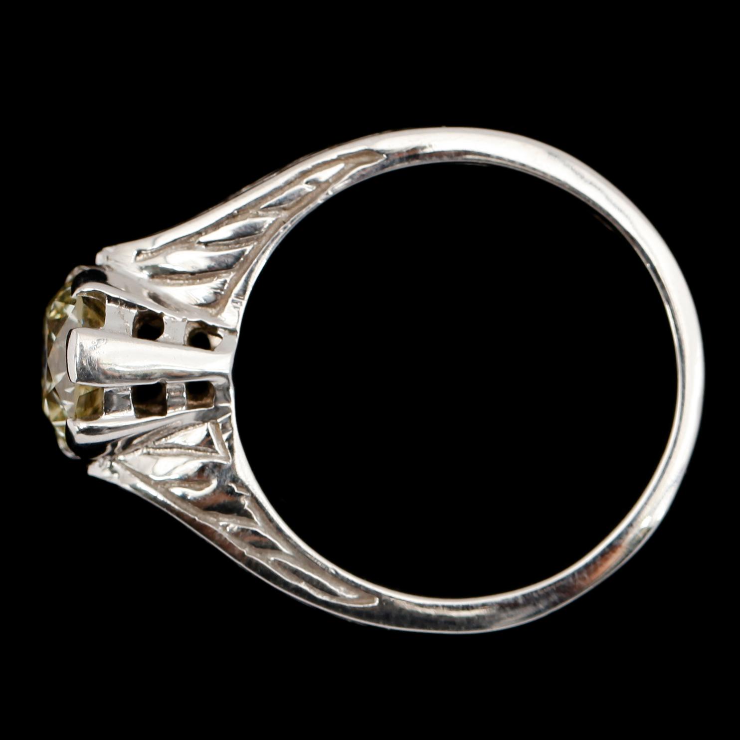 RING, 18 k vitguld, Amerika, solitär briljant ca 1.50 ct.