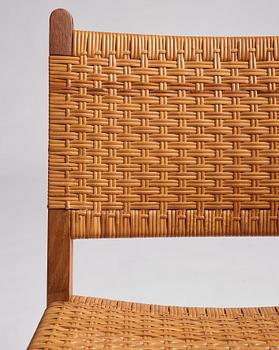 Hans J. Wegner, a set of 10 oak and rattan 'CH31' chairs, Carl Hansen & Son, Denmark 1950s.