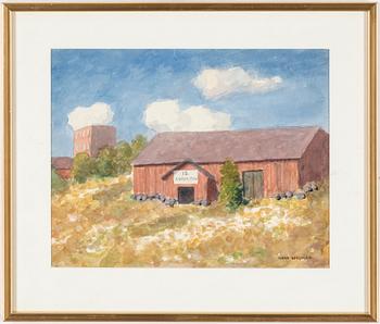 OSKAR BERGMAN, watercolour on paper, signed.