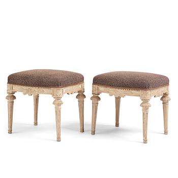 66. A pair of Gustavian stools, Stockholm, second part of the 18th century.