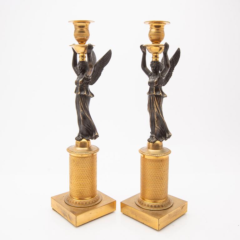 Candelabras, a pair, Empire style, France, second half of the 19th century.