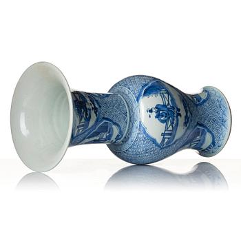 A blue and white vase, Qing dynasty, Kangxi (1662-1722).