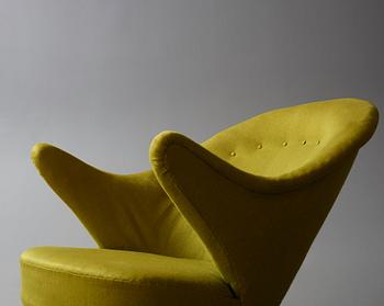 Børge Mogensen, an easy chair with ottoman, Tage M Christensen & Co, Denmark 1950's.