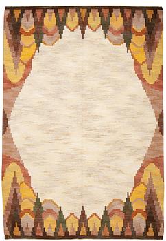 161. Judith Johansson, a carpet, "Björkhult", flat weave, ca 357 x 248 cm, signed JJ.