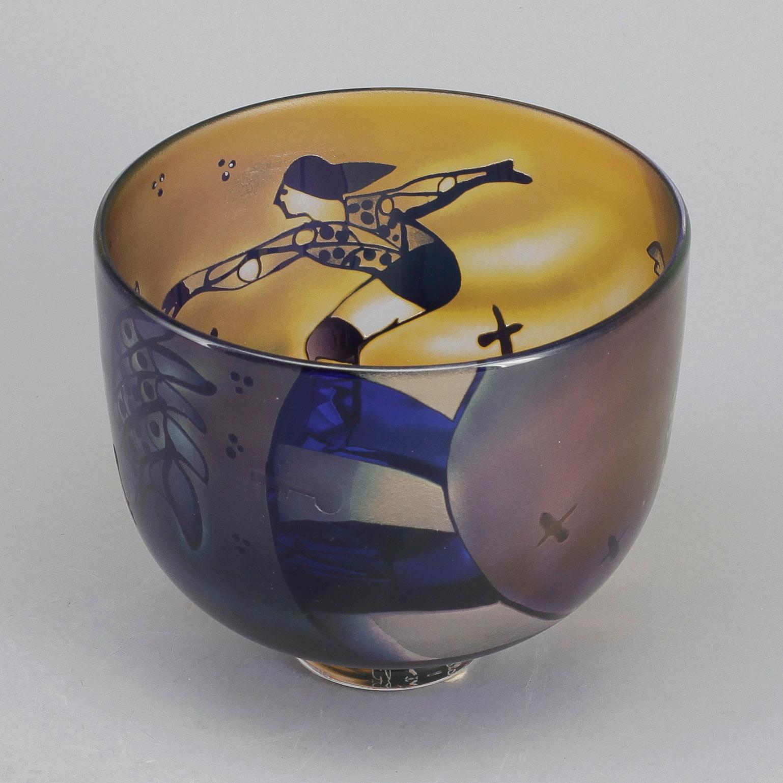 SKÅL, glas, Bertil Vallien, Kosta Boda unique, sign o numr 1363590071.