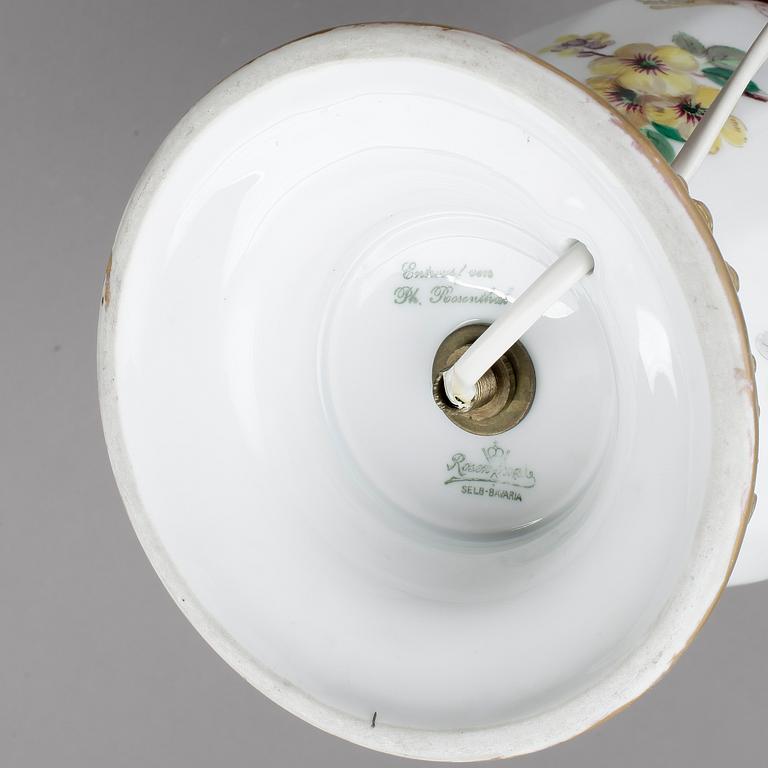 BORDSLAMPA, porslin, Rosenthal, 1900-tal.